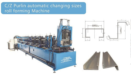 Chi tiết CZ Purlin Roll Forming Machine cho thêm độ cứng và hỗ trợ cấu trúc